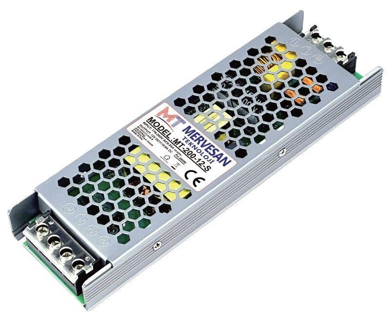 MT-200-12-S Metal Kasa İç Mekan AC-DC Adaptör/MS-200-12-S