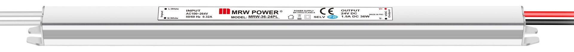 MRW-36-24PL Power Metal Kasalı İç Mekan Ultra Slim Adaptör