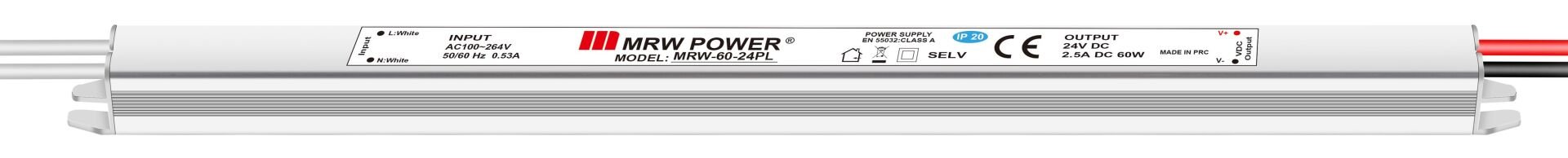 MRW-60-24PL İç Mekan Ultra Slim Metal Kasa Adaptör