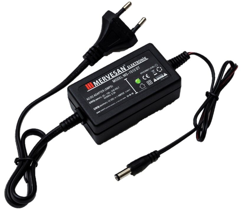 MT-1512-DT 12 Volt 1 Amper SMPS  Adaptör/MS-1512-DT