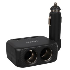 Olesson 1655 12-24V TYPE-C + Çift USB-A Girişli 100W 2'li Araç Çakmak Çoklayıcı