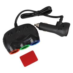 Olesson 1633 12-24V Tek USB Girişli 120W 80cm Kablolu Dijital Voltaj Ekranlı 3'lü Araç Çakmak Çoklayıcı