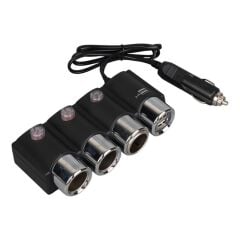 Olesson 1508 12-24V Çift USB Girişli 120W 80cm Kablolu 3'lü Araç Çakmak Çoklayıcı