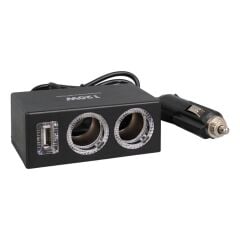 Olesson 1522 12-24V Tek USB Girişli 120W 80cm Kablolu 2'li Araç Çakmak Çoklayıcı