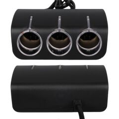 Olesson 1521 12-24V 120W 80 CM Kablolu 3'LÜ Araç Çakmak Çoklayıcı