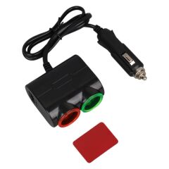 Olesson 1631 12-24V Tek USB Girişli 120W 80cm Kablolu 2'LI Araç Çakmak Çoklayıcı
