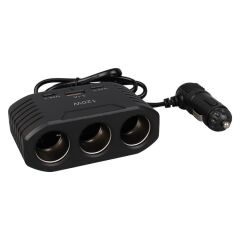 Olesson 2012 12-24V Çift TYPE-C - Tek USB Girişli 120W 80cm Kablolu 3'LÜ Araç Çakmak Çoklayıcı