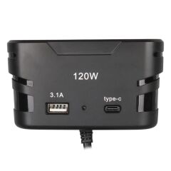 Olesson 2013 12-24V TYPE-C + USB Girişli 120W 80 CM Kablolu 3'lü Araç Çakmak Çoklayıcı