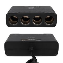 Olesson 2014 12-24V Type-C + USB-A Girişli 120W 80cm Kablolu 4'lü Araç Çakmak Çoklayıcı