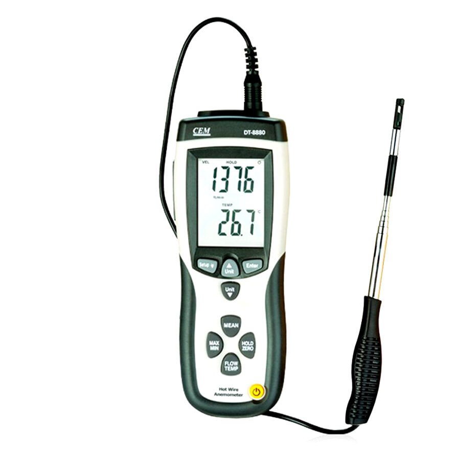 CEM DT-8880 Teleskobik Problu Kızgın Tel Hava Hızı, Debisi ve Sıcaklık Ölçer