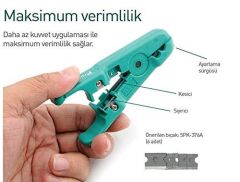 Proskit 6Pk-501N Koaksiyel Kablo Sıyırıcı/Kesici
