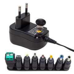 S-LINK SL-128C 3 VOLT - 12 VOLT 1 AMPER AYARLI 8 UÇLU SWITCH MODE PLASTİK KASA ADAPTÖR