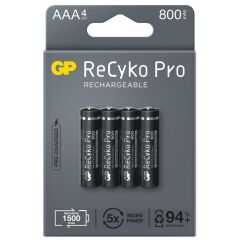 GP ReCyko Pro 800 mAh Ni-Mh 1.2 Volt AAA İnce Kalem Şarjlı Pil 4lü Paket