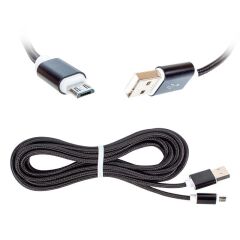 PowerMaster S3-S4 Samsung Micro USB Şarj Ve Data Kablosu 1 Metre Örgülü Siyah