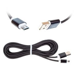 PowerMaster S3-S4 Samsung Micro USB Şarj Ve Data Kablosu 1 Metre Örgülü Siyah