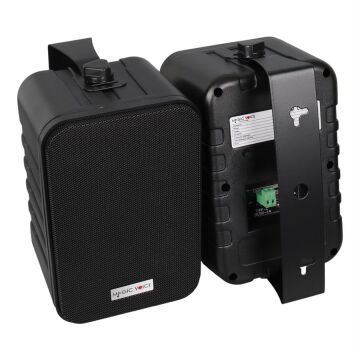 MagicVoice F-LHY4A 4'' (10 CM) Hat Trafolu Duvar Tipi Sütun Hoparlör (10W RMS / 150W Peak - MP3 USB Uyumlu) Çiftli Takım Set - Siyah
