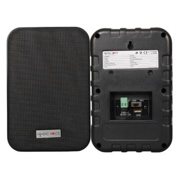 MagicVoice F-LHY4A 4'' (10 CM) Hat Trafolu Duvar Tipi Sütun Hoparlör (10W RMS / 150W Peak - MP3 USB Uyumlu) Çiftli Takım Set - Siyah