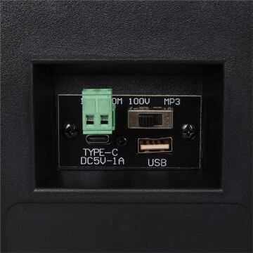 MagicVoice F-LHY4A 4'' (10 CM) Hat Trafolu Duvar Tipi Sütun Hoparlör (10W RMS / 150W Peak - MP3 USB Uyumlu) Çiftli Takım Set - Siyah