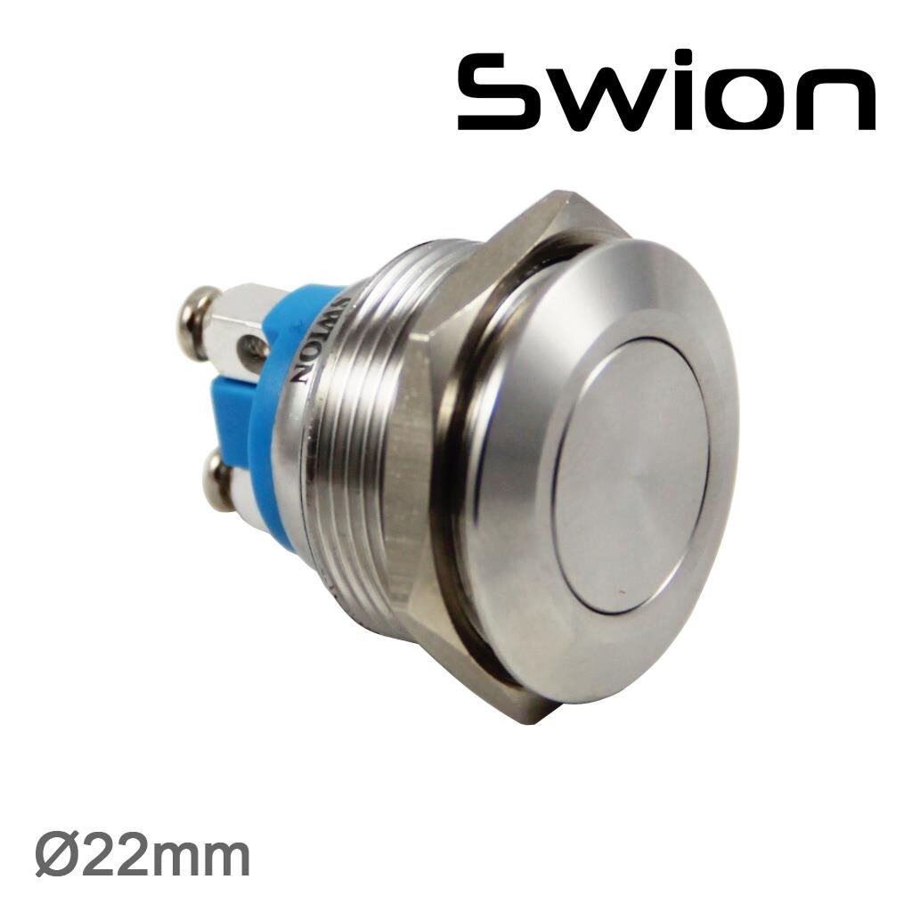 SWION 22 MM IŞIKSIZ METAL BUTON YAYLI IP65 DÜZ