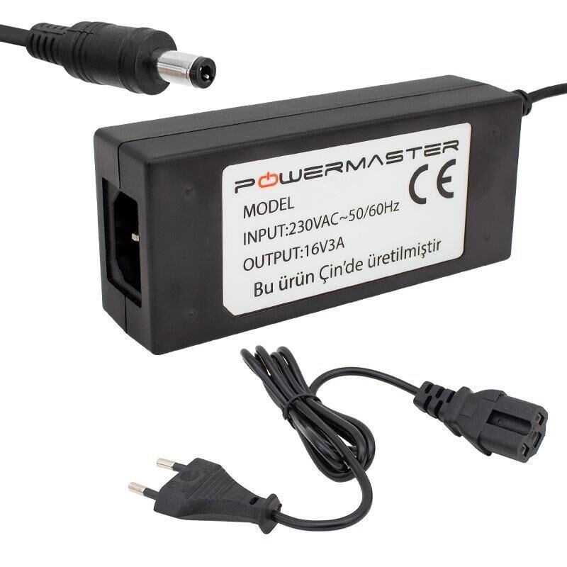 Powermaster PM-14311 16 Volt - 3 Amper 5.5*2.5 Mm Uçlu Plastik Kasa Santral Adaptörü (Masaüstü)