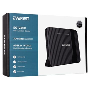 Everest SG-V400 2.4Ghz 300 Mbps Kablosuz Vdsl - Adsl2+ Voip Modem Router