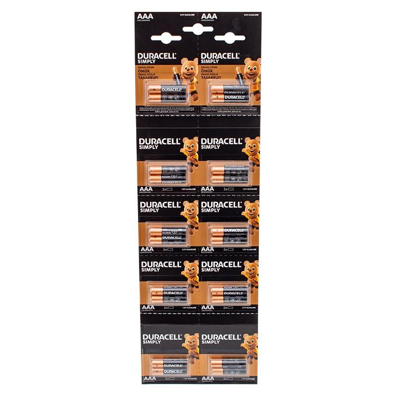 Duracell Alkalin 1.5 Volt AAA 20’li İnce Kalem Pil LR03/MN2400