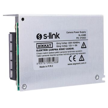 S-Link SL-KA65 12 Volt 5 Amper 65 Watt Metal Kasa Adapatör