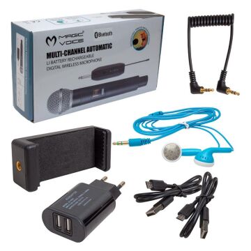Magicvoice Mv-19602 UHF Kablosuz Kamera Uyumlu Bluetooth İkili Mikrofon Set