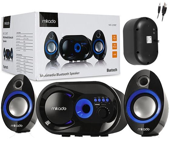 MIKADO MD-209BT 2+1 SİYAH USB+TF+FM DESTEKLİ MULTİMEDİA BLUETOOTH SPEAKER