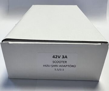 Scooter Şarj Cihazı 42 Volt 3 Amper Adaptör 5,5x2,5MM Uç Hızlı Şarj