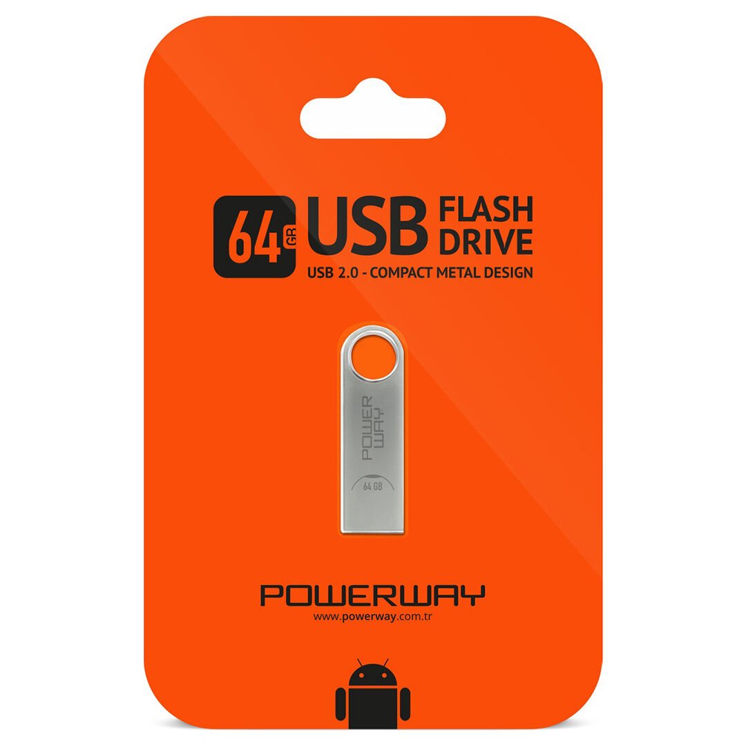 Powerway 64 Gb Metal USB 2.0 Flash Bellek