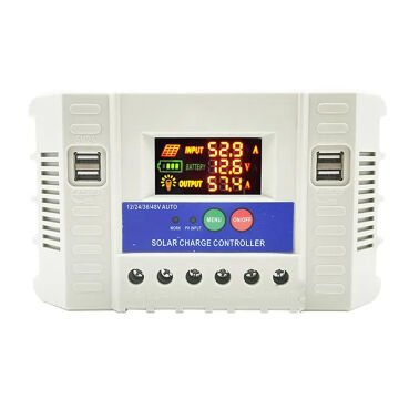 Powermaster PM-60A 12V-24V-36V-48V 60 Amper 4 USB'li Dijital Otomatik Solar Şarj Regülatörü