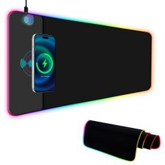 PowerMaster PM-25115 XL RGB Gaming Mouse Pad Wireless Telefon Şarj Destekli 14 Modlu