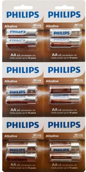 Philips AA Alkalin Kalem Pil 12'li Kartela