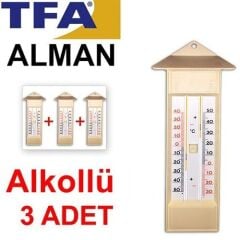 3 ADET TFA 10.3015.03 Plastik Max-Min Alkollü Termometre