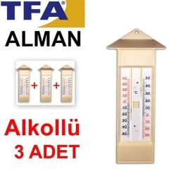 3 ADET TFA 10.3015.03 Plastik Max-Min Alkollü Termometre