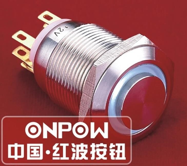 ONPOW 19 MM HALKA LEDLİ BUTON (ÇIKIK) IP67 12V