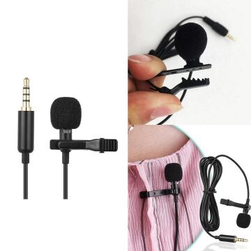 Haiki HK-301 3.5Mm Jack Girişli Kablolu Youtuber Yaka Mikrofon