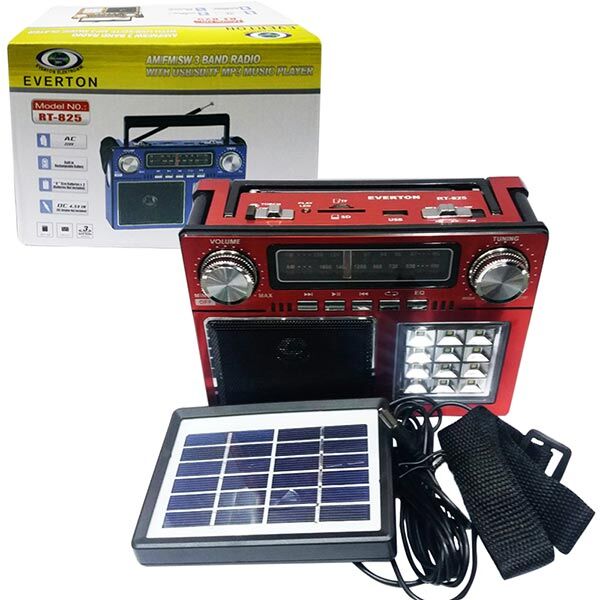 EVERTON RT-825 SOLAR PANELLİ MÜZİK KUTUSU USB/SD/FM/SW