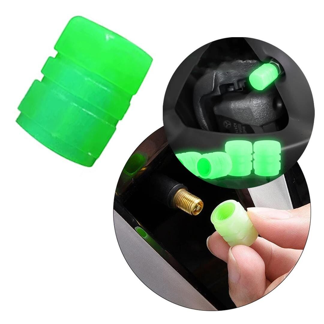 Sunup SN-21012 Yeşil Fosforlu Işık Saçan Lastik Sibop Kapak (Tekli)