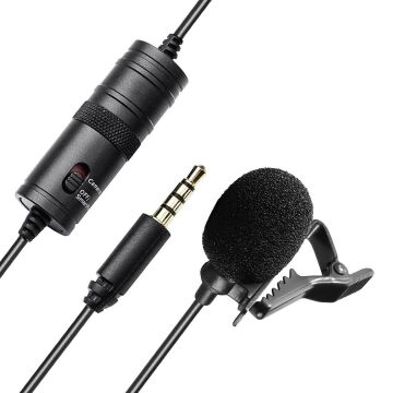 Haiki HK-401 Profesyonel Youtuber Kamera Telefon Yaka Mikrofonu (6 Metre Kablolu)