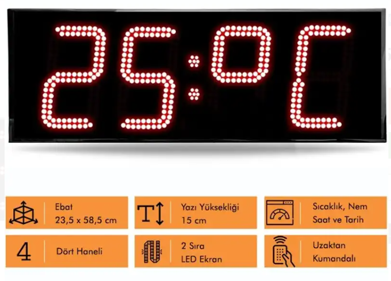 Loyka STN-204 Saat, Nem, Derece-20 cm Yazı Yüksekliği