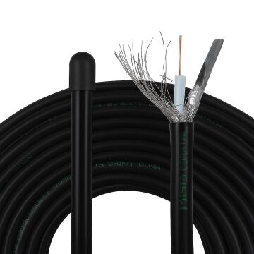 Mag Rg6/U6 Bakır Cu/Cu 80 Tel Siyah Anten Kablosu (100 Metre)