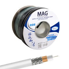 Mag Rg6/U6 Bakır Cu/Cu 80 Tel Siyah Anten Kablosu (100 Metre)