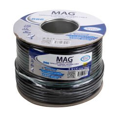Mag Rg6/U6 Bakır Cu/Cu 80 Tel Siyah Anten Kablosu (100 Metre)