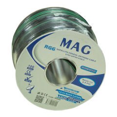 Mag Rg6/U6 Bakır Cu/Cu 80 Tel Siyah Anten Kablosu (100 Metre)