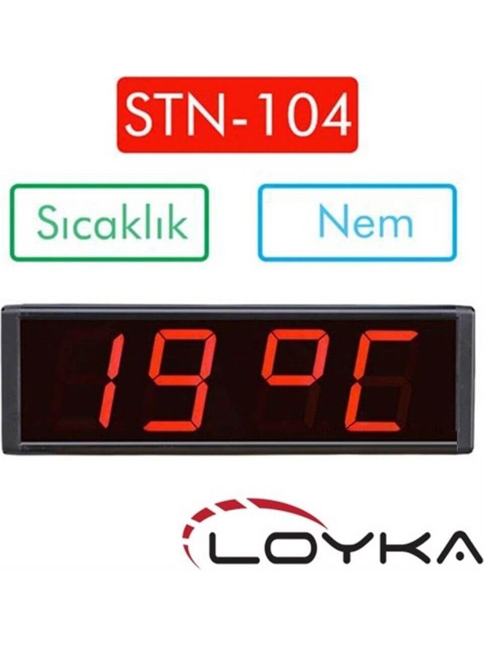 Loyka STN-104 Işıklı Termometre Saat (Sıcaklık+Nem+Saat)