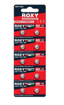 Roxy RXY-AG3 LR41/736/384 Alkalin Pil (10'LU Paket)