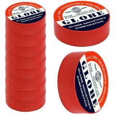Globe 0.13Mmx19Mm İzole Bant 10'lu Kırmızı