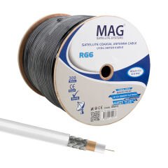 Mag RG6-U6 Cu-Cu Bakır Yeşil Anten Kablo 300 Mt